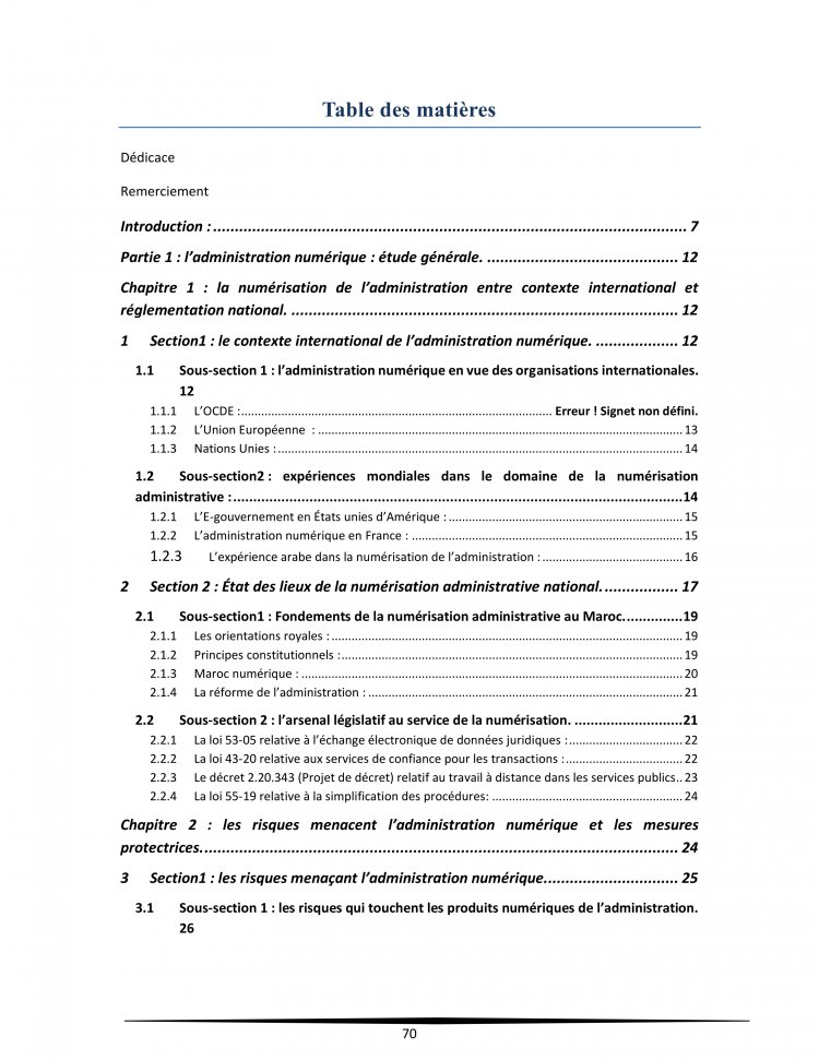 Memoire de master intituler l'administration éléctronique au maroc