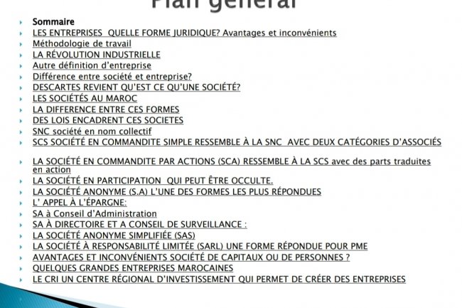 LES ENTREPRISES QUELLE FORME JURIDIQUE? Avantages et inconvénients