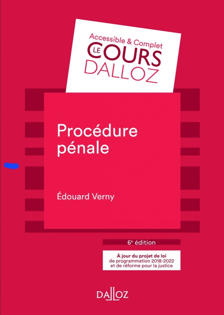 Ouvrage Procédure pénale de Édouard Verny