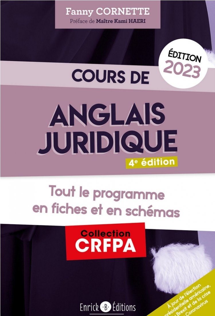 Ouvrage COURS DE  ANGLAIS JURIDIQUE