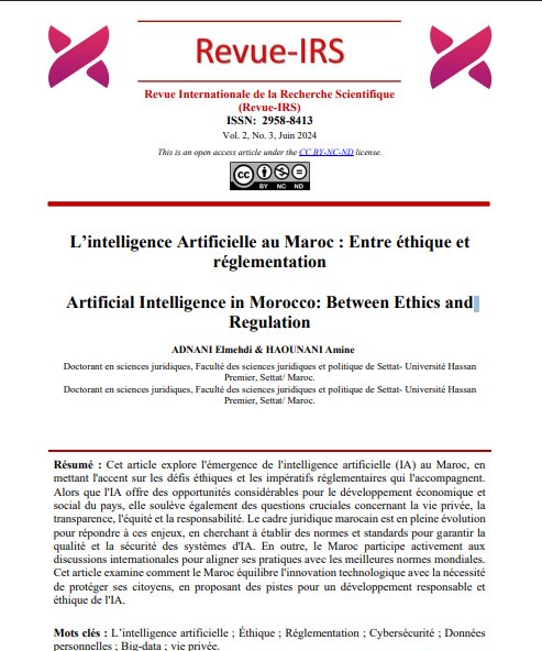 L’intelligence Artificielle au Maroc : Entre éthique et réglementation
