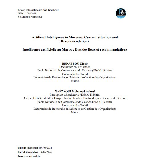 Artificial Intelligence in Morocco: Current Situation and Recommendations