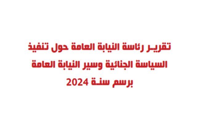 تقرير رئاسة النيابة العامة لسنة 2024